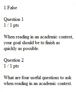Module 01 Quiz - Reading Strategies